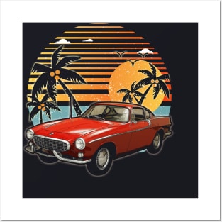 Volvo P1800 1961 car sunset Posters and Art